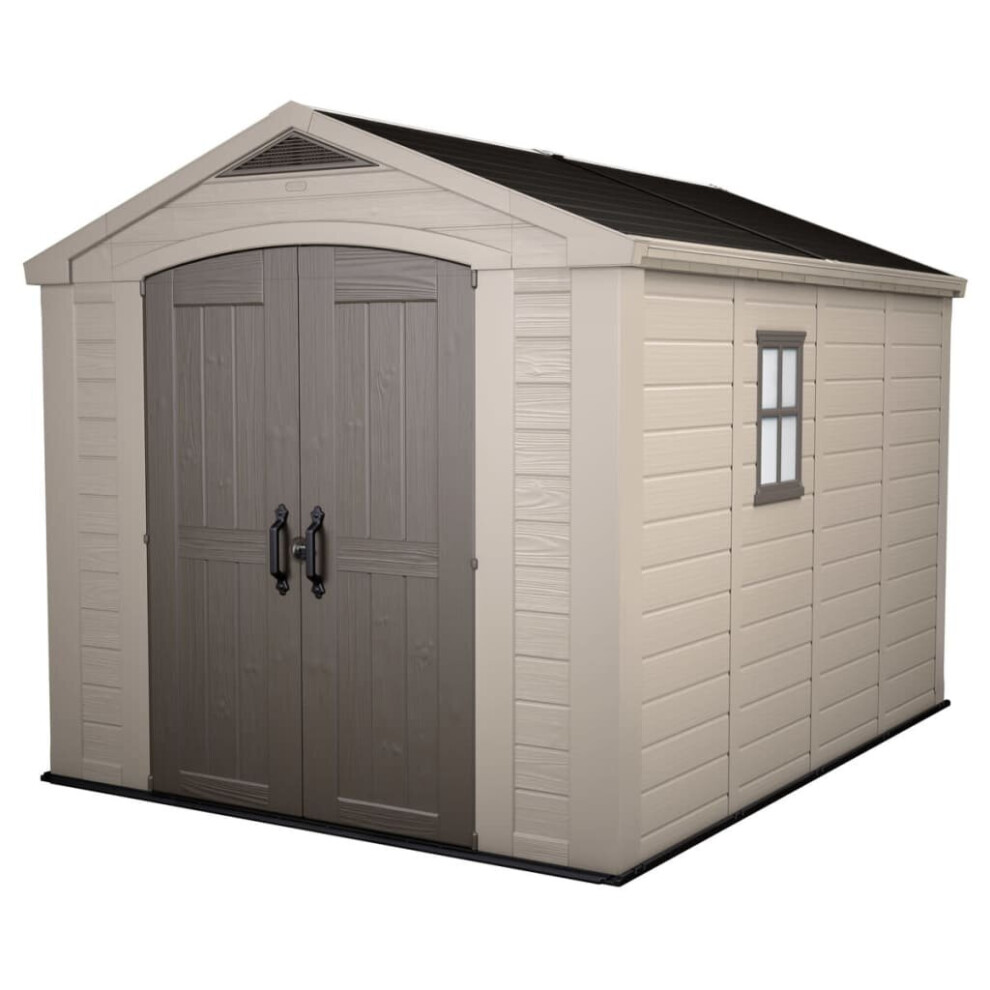 Keter Garden Shed Factor 811 Beige Log Timber Cabin Storage Shed Garage House