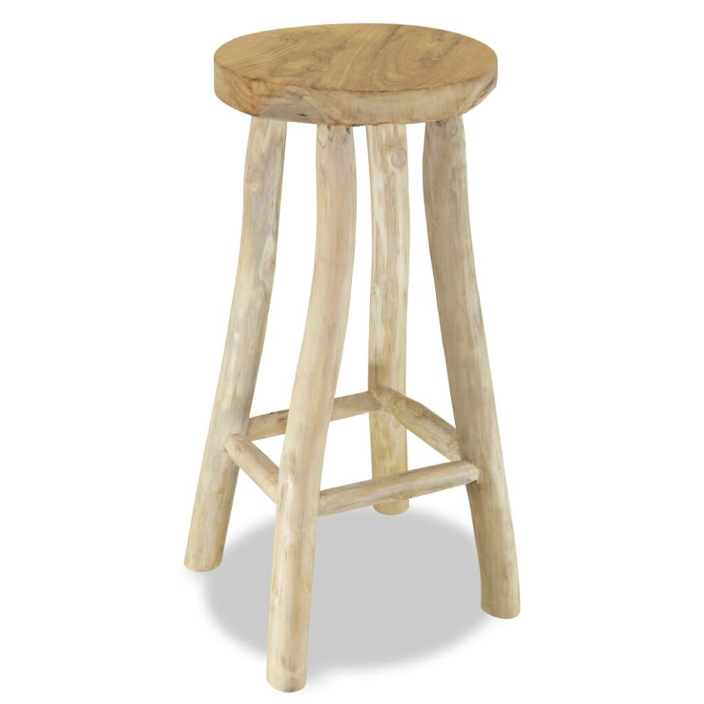 Vidaxl Teak Bar Stool Brown Handmade Kitchen Restaurant Counter Chair Seat