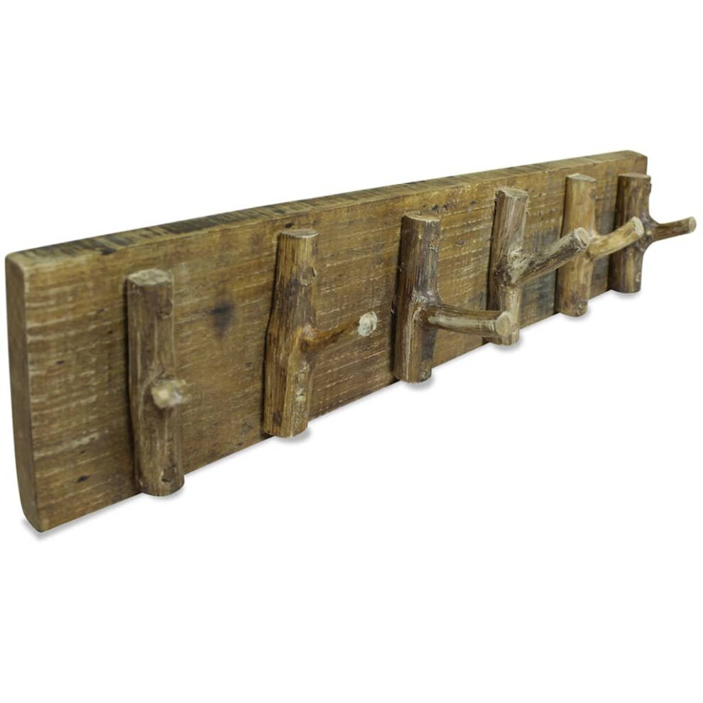 vidaXL Coat Rack Solid Reclaimed Wood Clothes Bag Hat Wall Door Hanger Hook