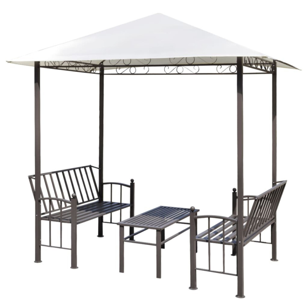 vidaXL Garden Pavilion with Table and Benches 2.5x1.5x2.4m Gazebo Marquee