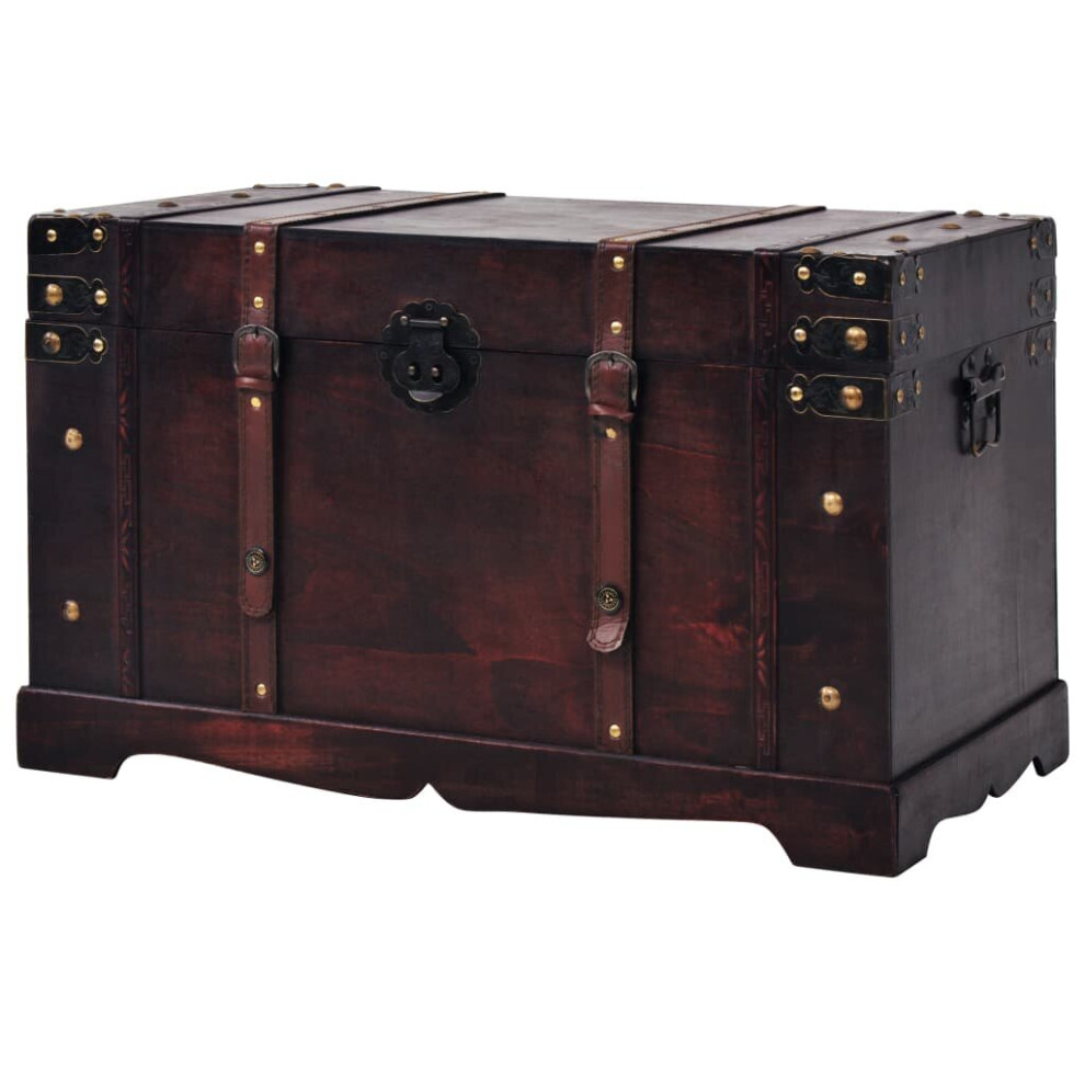 vidaXL Vintage Treasure Chest Wood Brown Storage Cabinet Box Trunk Treasure