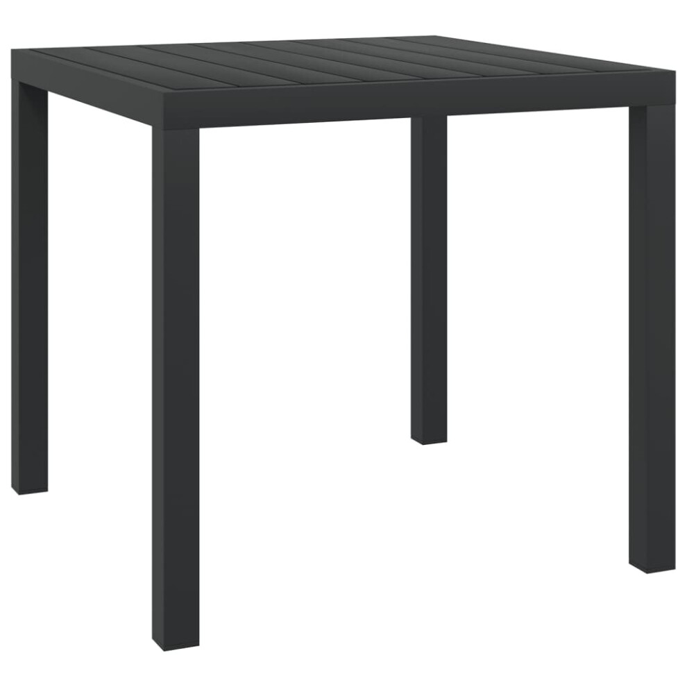 vidaXL Garden Dining Table WPC Aluminium 80x80x74cm Black Outdoor Furniture