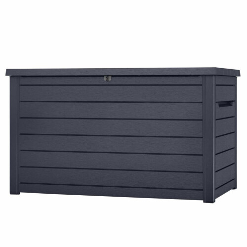 Keter Garden Storage Box Ontario 870L Anthracite Outdoor Storage Chest ...