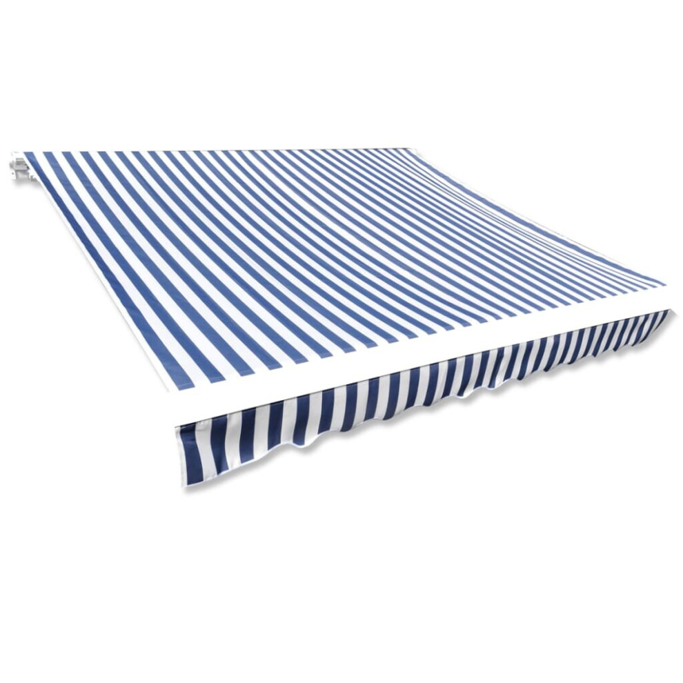 vidaXL Awning Top Sunshade Canvas Blue And White 500x300 Cm Awning Canvas