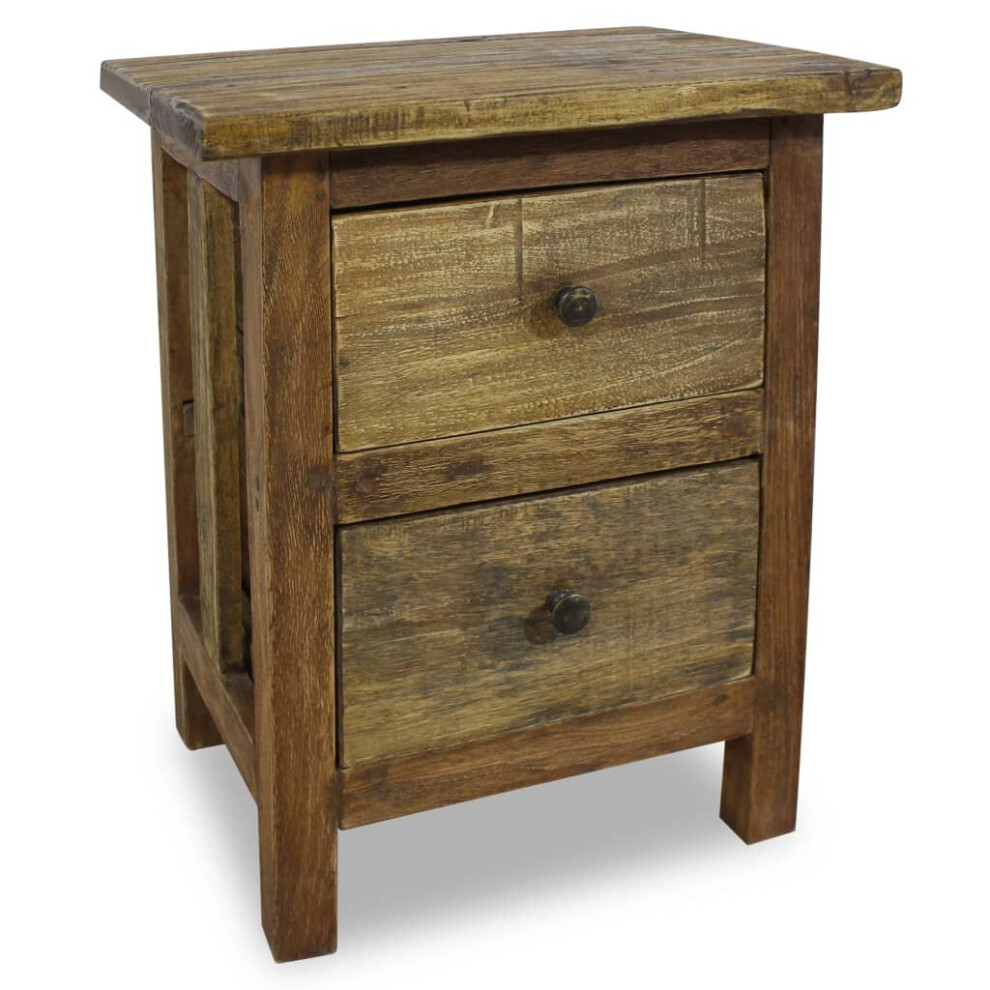 vidaXL Nightstand Bedside Cabinet Side Table Bed Table Solid Mahogany Wood