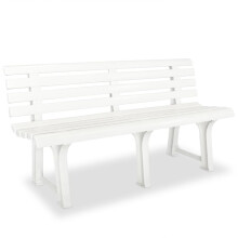 vidaXL Garden Bench 145.5x49x74 cm Plastic White Outdoor Patio Bench Seat