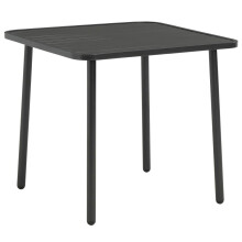 vidaXL Outdoor Dining Table Steel 80x80x72cm Dark Grey Slatted Patio Furniture