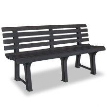 vidaXL Garden Bench Plastic Anthracite Outdoor Furniture Backyard Seating
