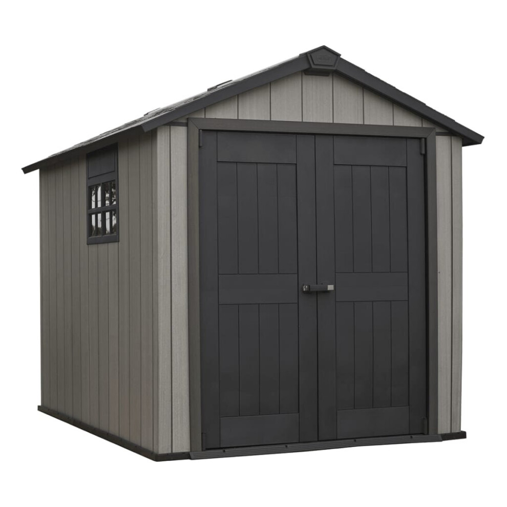 Keter Garden Shed Oakland 759 Anthracite Outdoor Log Timber Cabin Storage Shed