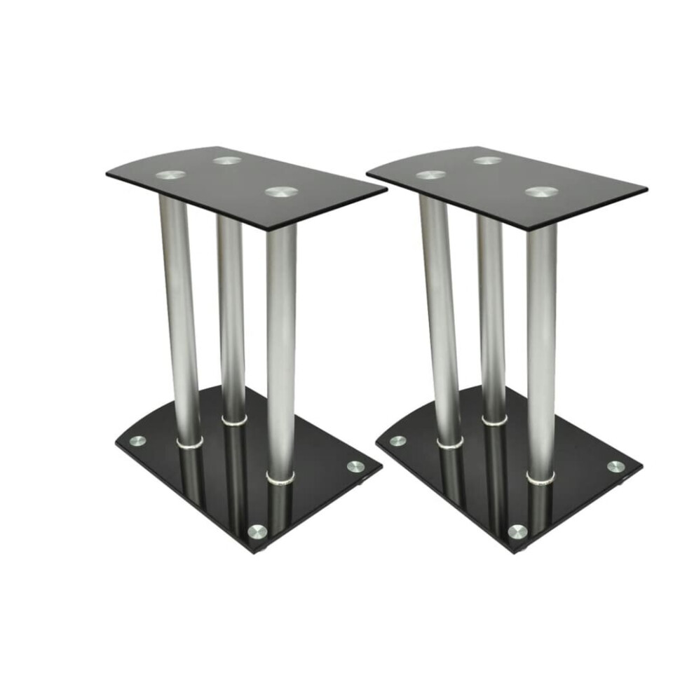 Aluminum Speaker Stands 2 pcs Black Safety Glass High Quality