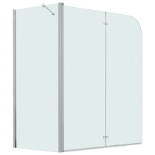 vidaXL Bi-Folding Shower Enclosure ESG 120x68x130cm Bathtub Wall Screen Cabin
