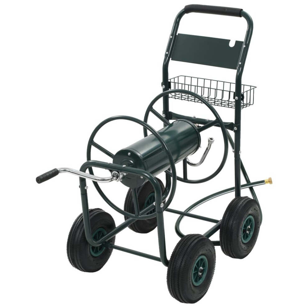 vidaXL Garden Hose Trolley with 1/2" Hose Connector 75m Steel Cart Organiser