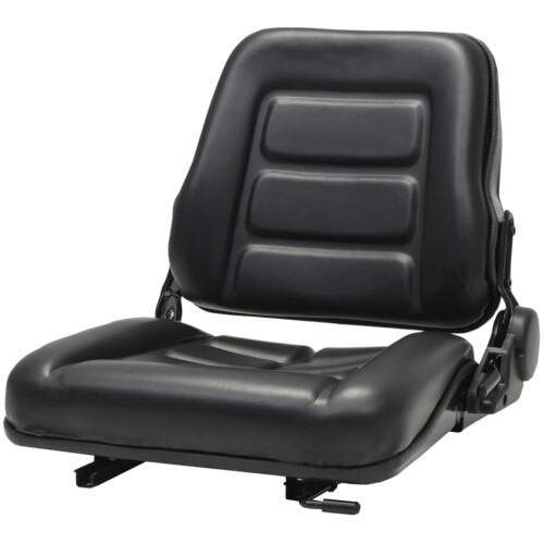 VidaXL vidaXL Forklift & Tractor Seat with Adjustable Backrest Black Digger Part