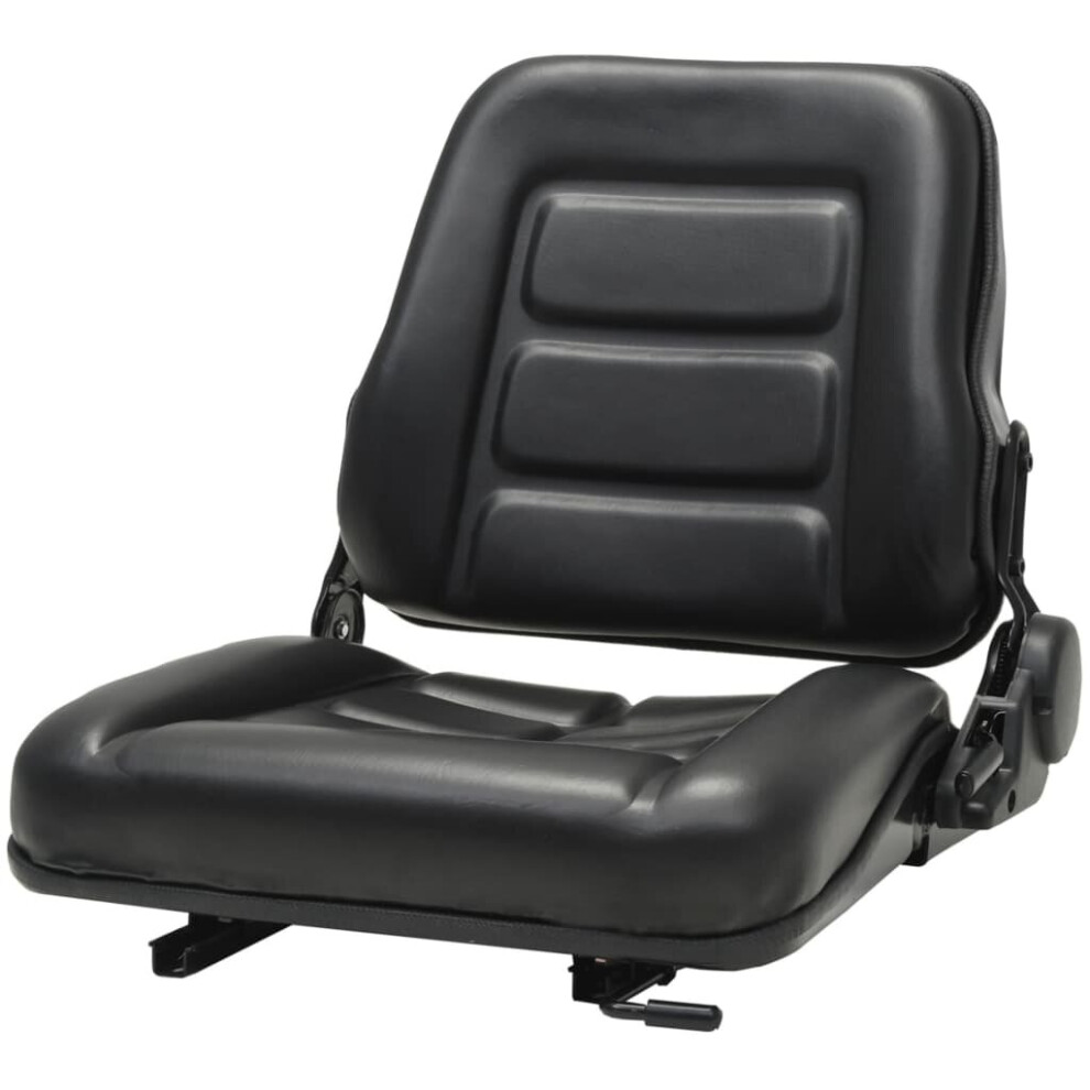 Vidaxl Forklift & Tractor Seat With Adjustable Backrest Digger Part Black