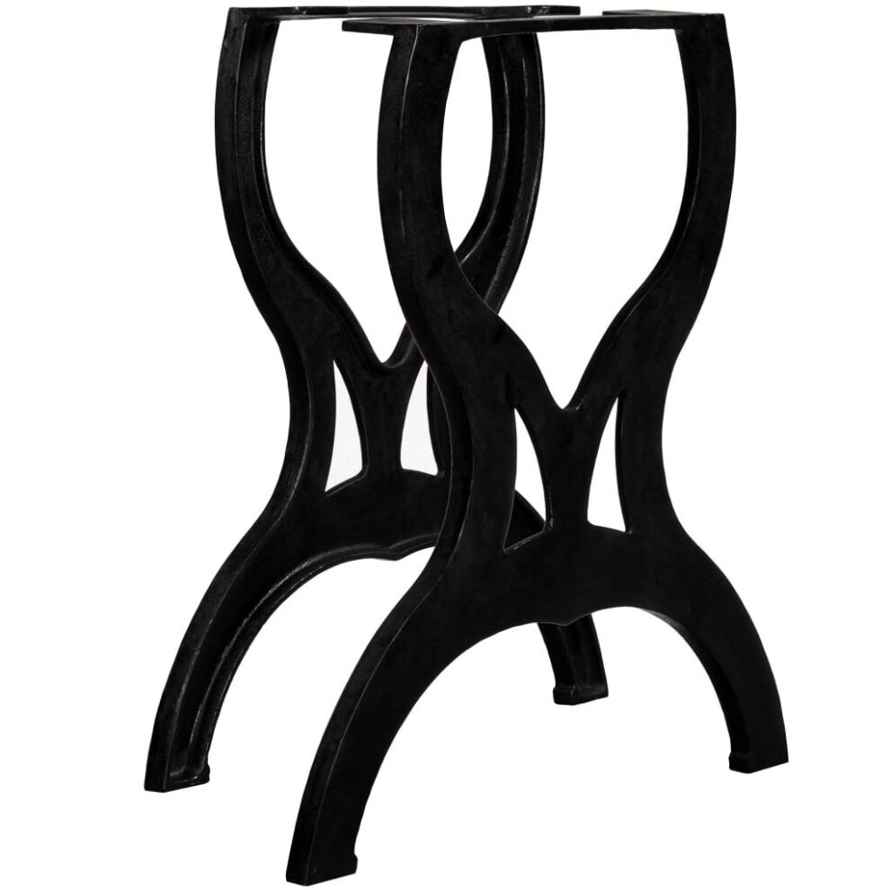 vidaXL 2x Dining Table Legs X-Frame Cast Iron Industrial Bench Desk Support