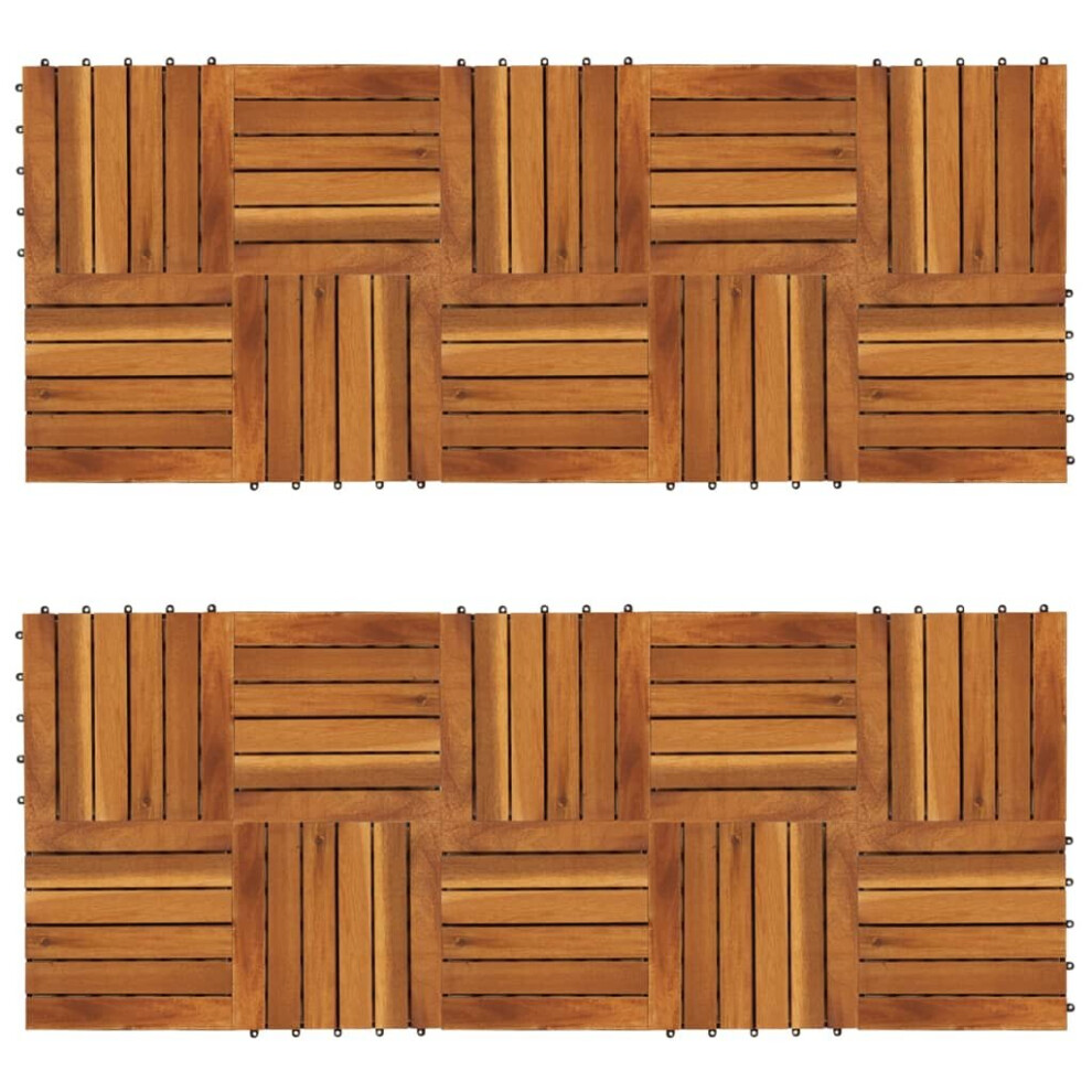 Decking Tiles Vertical Pattern 30 X 30 Cm Acacia Set Of 20