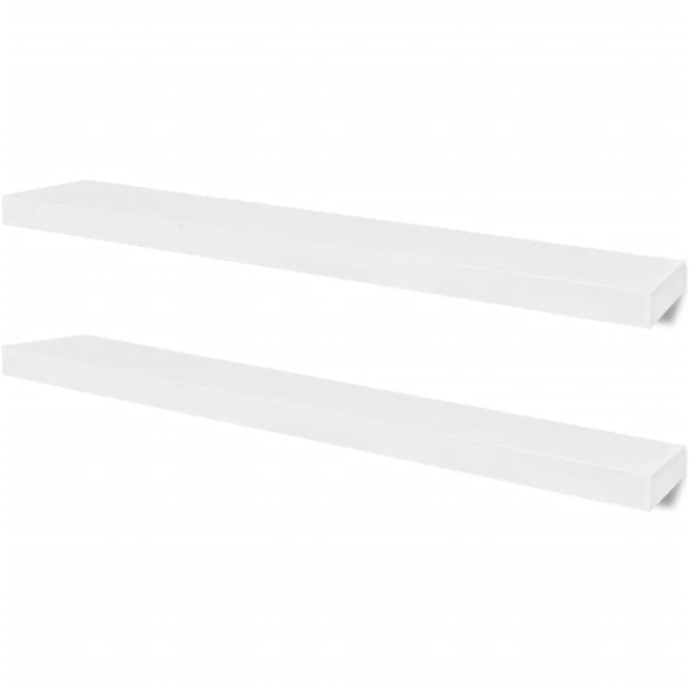 vidaXL 4x Wall Shelves White 100cm Display Hanging Storage Bookcase Furniture