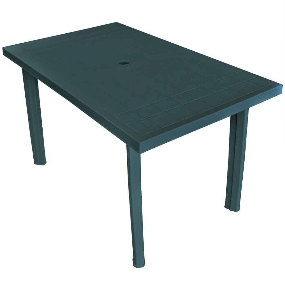 vidaXL Garden Table 126x76x72 cm Plastic Green Outdoor Camping Table Furniture