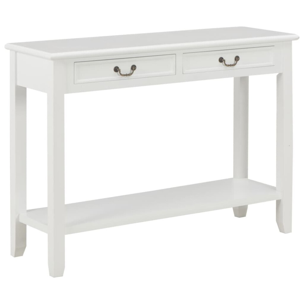 vidaXL Console Table White 110x35x80cm Wood Side Cabinet Stand Hall End Drawer