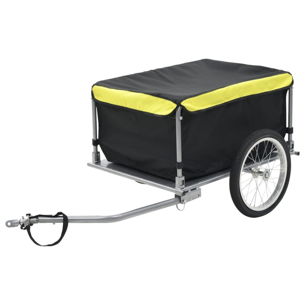 vidaXL Bike Trailer Cargo Bike Wagon Bicycle Trailer Black and Yellow 65 kg