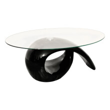 New Modern High Gloss Glass Top Coffee Table Black Side Dinner Office Kitchen