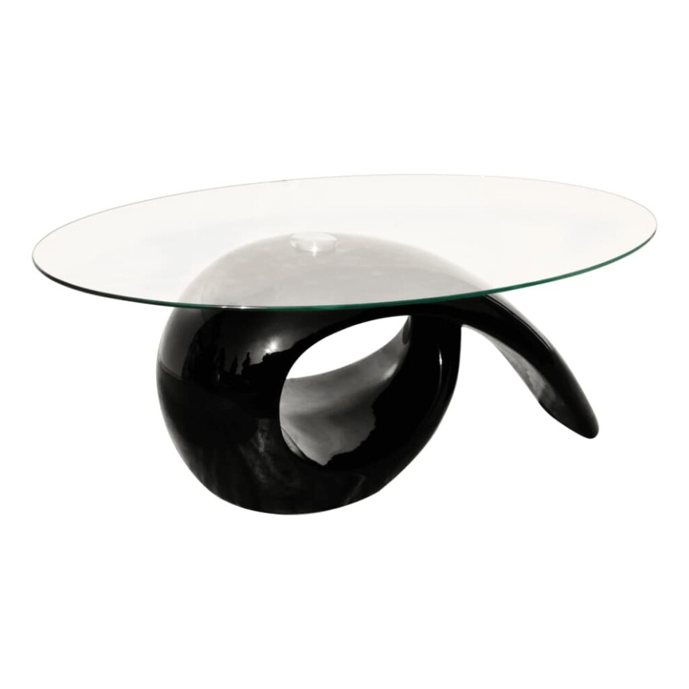 New Modern High Gloss Glass Top Coffee Table Black Side Dinner Office Kitchen