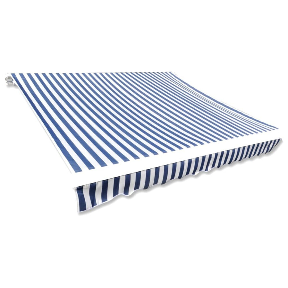 vidaXL Awning Top Sunshade Canvas Blue and White 350x250 cm Awning Canvas