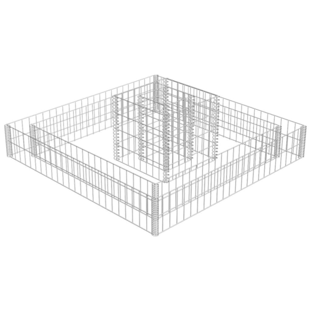 vidaXL Gabion Planter 2-Tiered Galvanised Steel Spot Welded High Load Capacity