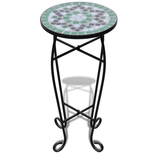VidaXL New Balcony Mosaic Side Coffee Table Plant Flower Terrace Green Wedding Dining