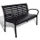 VidaXL vidaXL Garden Bench 125cm Steel and WPC Black Outdoor Patio Park Seat Chair 1