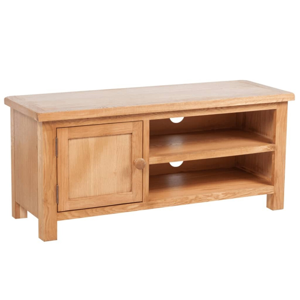Vidaxl Solid Oak Wood Plasma Tv Cabinet Hifi Stand Unit Entertainment Centre