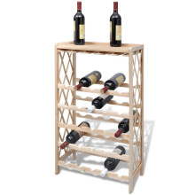 vidaXL Solid Fir Wood Wine Rack for 25 Bottles Drink Holder Storage Stand