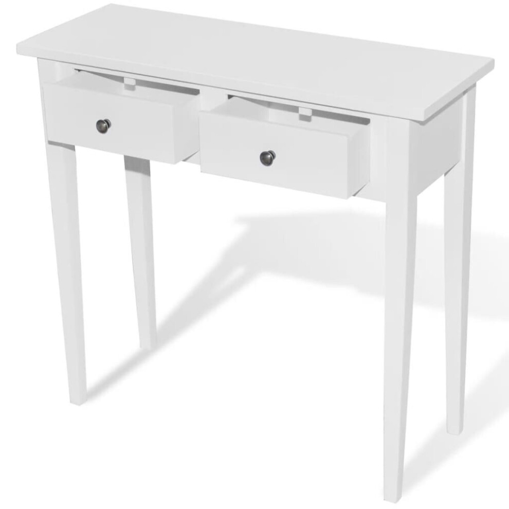 vidaXL Dressing Console Table with 2 Drawers White Makeup Vanity Stand Desk