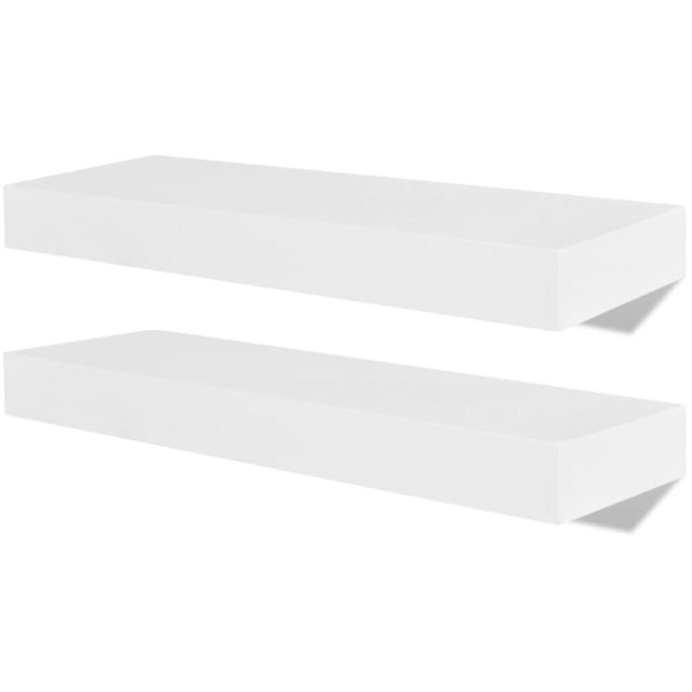 Vidaxl Set Of 2 Mdf Floating Cubes Wall Storage Book Cd Display Shelves White