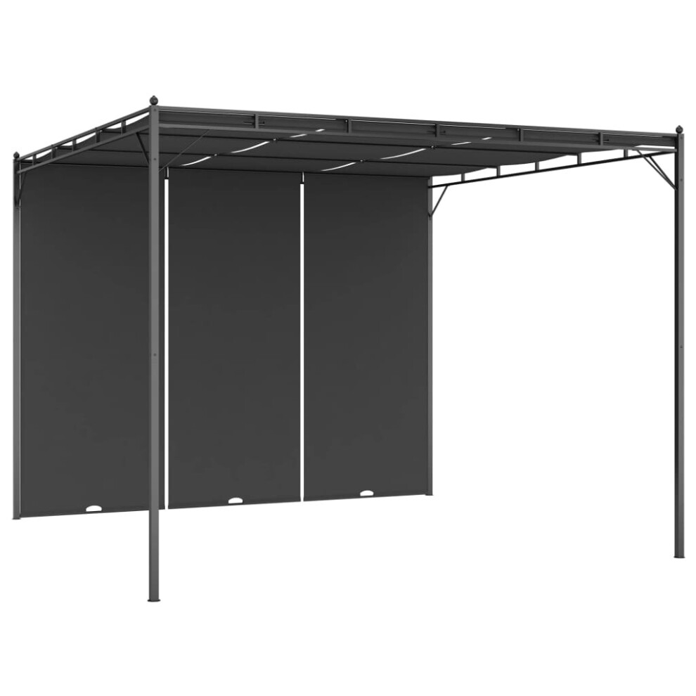 vidaXL Garden Gazebo with Side Curtain 3x3x2.25m Anthracite Patio Pavilion