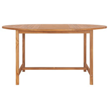 vidaXL Solid Teak Wood Garden Table 150cm Kitchen Dining Room Picnic Table