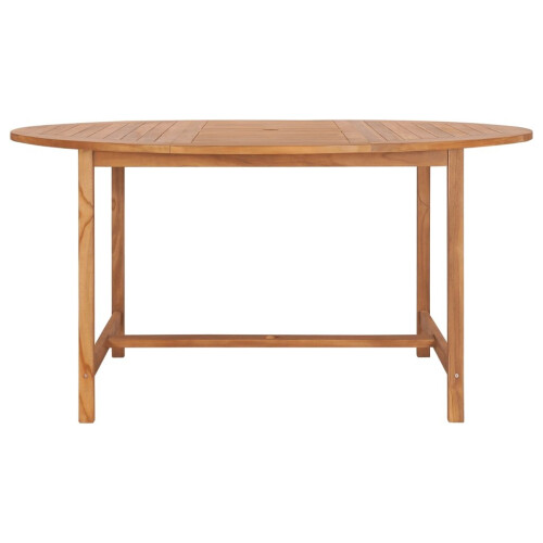 VidaXL vidaXL Solid Teak Wood Garden Table 150cm Kitchen Dining Room Picnic Table