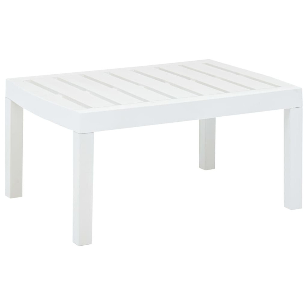 vidaXL Garden Table Plastic White 78x55x38cm Outdoor Furniture Garden Desk