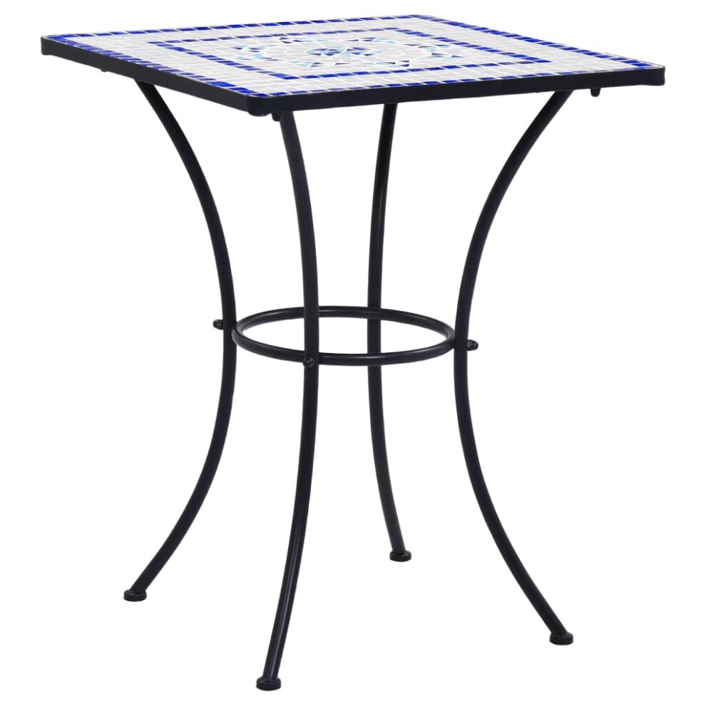 vidaXL Mosaic Bistro Tables Blue & White 60 cm Ceramic Outdoor Garden Balcony