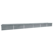vidaXL Garden Raised Bed Galvanised Steel 600x45 cm Grey, 47072 - Outdoor Open-Bottom Planter Box