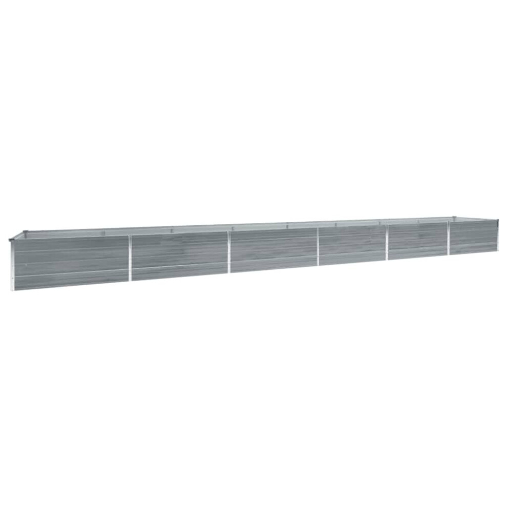 vidaXL Garden Raised Bed - Galvanised Steel - 600x80x45cm - Grey - Image 2