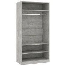 vidaXL Wardrobe Concrete Grey 100x50x200cm Engineered Wood Clothing Cabinet