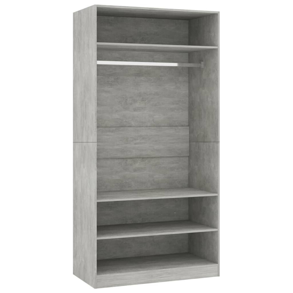 Vidaxl Wardrobe Concrete Grey 100X50x200cm Engineered Wood Clothing Cabinet
