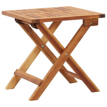 vidaXL Solid Acacia Wood Folding Garden Coffee Table 40x40x40 cm - Weather Resistant, Foldable, Slatted Top, Easy Assembly (46005)