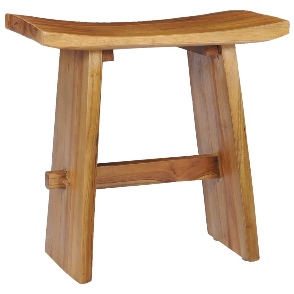 vidaXL Solid Teak Wood Stool Rustic Charm Home Furniture Hallway Wooden Stool