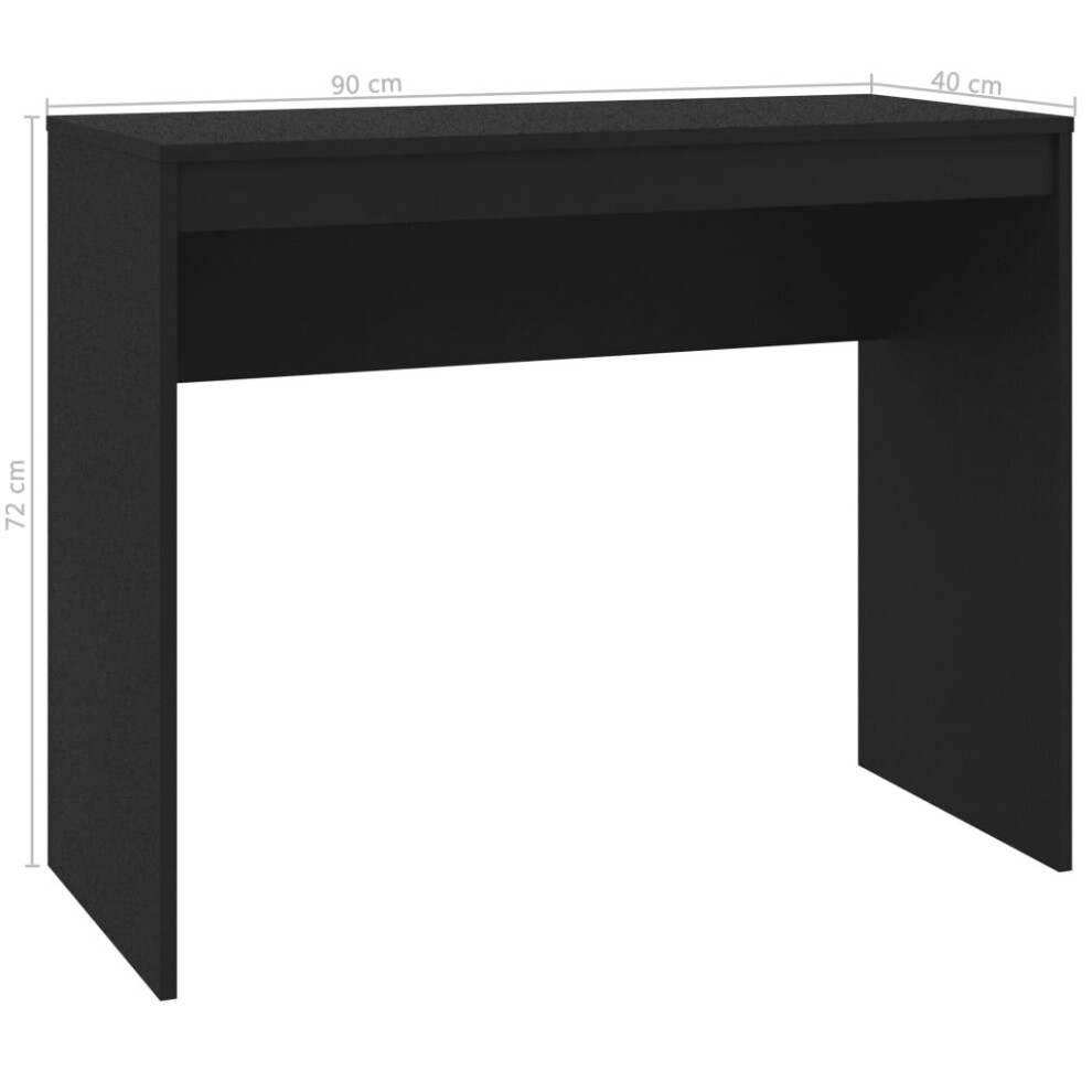 vidaXL Desk Black Engineered Wood Computer Workstation Corner Office Desk