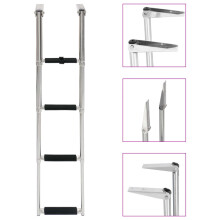 vidaXL Folding Boarding Ladder 4-step Stainless Steel Foldable Boat Ladder