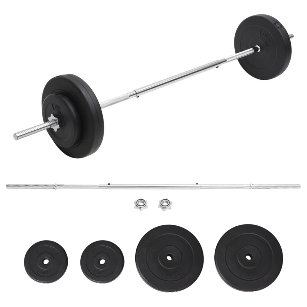Vidaxl Barbell With Plates Set 30 Kg Dumbbell Weight Plate Free Weight Set