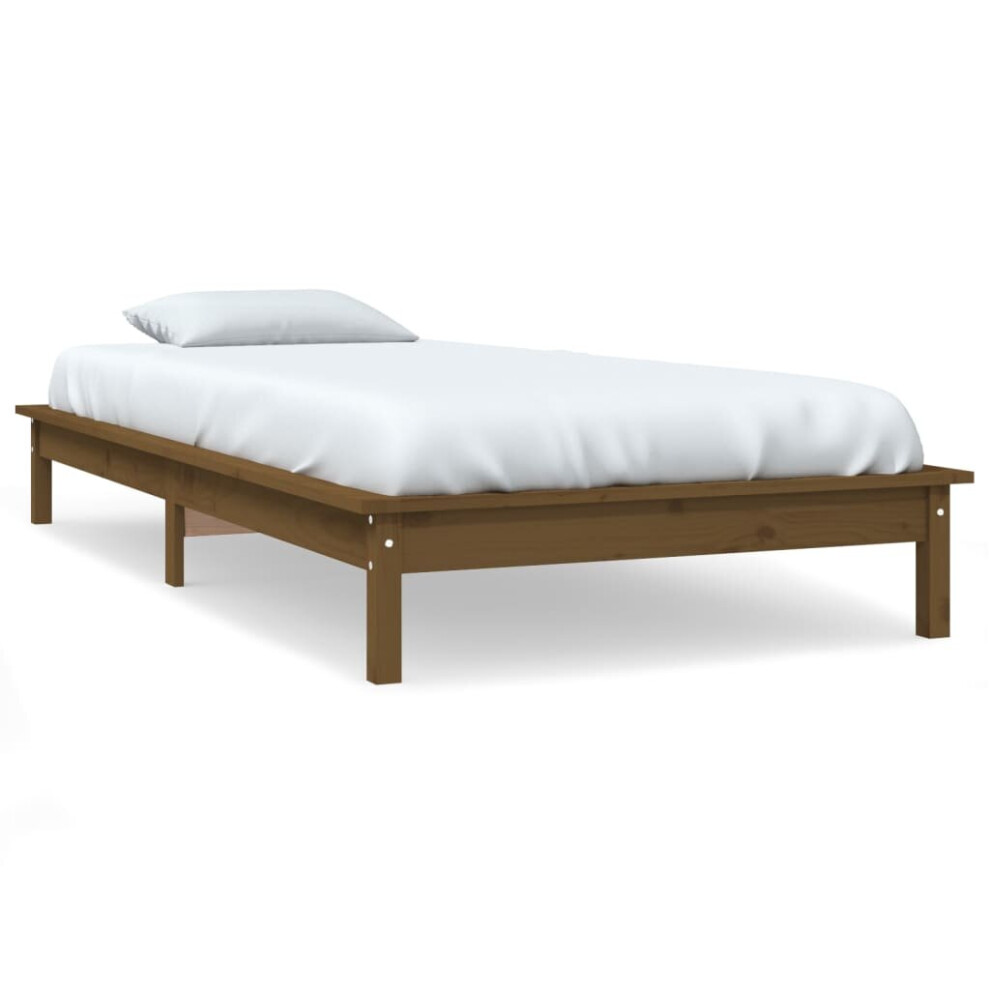 Vidaxl (Honey Brown, 90 X 200 Cm) Solid Wood Pine Bed Frame Wooden Bedstead Bed Base Multi Colours/Sizes