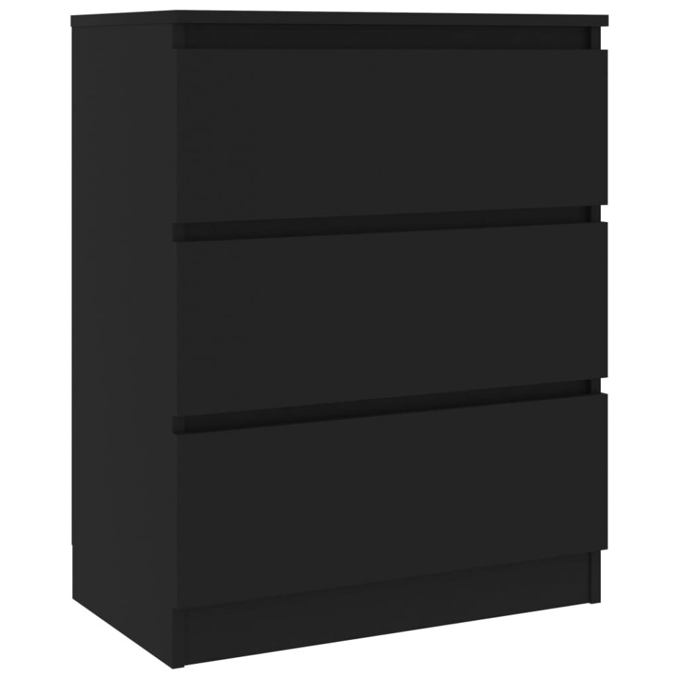 vidaXL Sideboard Black Engineered Wood Storage Drawer Side Cabinet Furniture